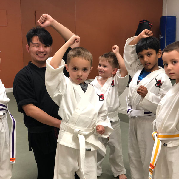 young martial arts students